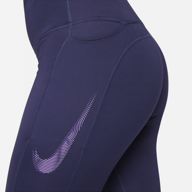 Leggingsit Nike Mid-Rise 7/8 Graphic Leggings with Pockets Tummansininen | FB4656-555, 3