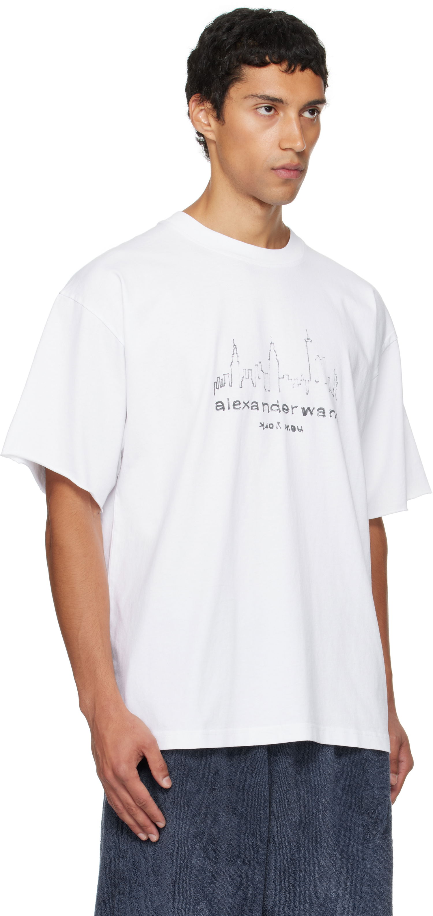 T-paita Alexander Wang Alexander Wang Graphic Short Sleeve T-Shirt Valkoinen | UCC3251842, 1