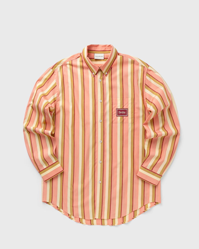Paita Drôle de Monsieur Drôle de Monsieur Striped Long Sleeve Shirt Vaaleanpunainen | G-SH208-CO117-CR