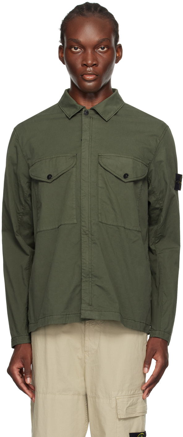 Paita Stone Island Green Logo Patch Shirt Vihreä | 811510210