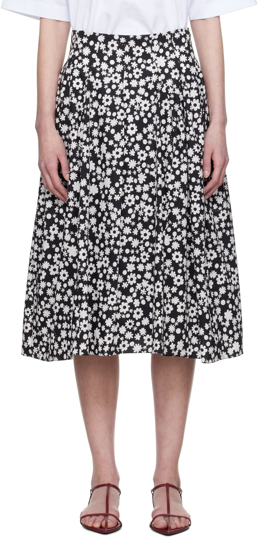 Hame Marni Marni Pop Fields Pleated Midi Skirt Musta | GOMA0703S0 UTC463