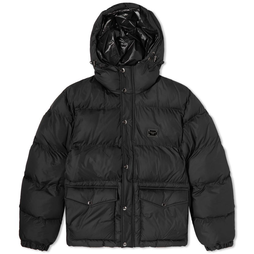 Puffer takki Dolce & Gabbana Plate Covertible Down Jacket Gilet Black Musta | G9AOKTGG781-N0000