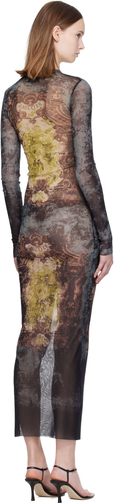 Mekko Jean Paul Gaultier The Long Médaillon Sheer Mesh Printed Maxi Dress Monivärinen | 25/04-W-DR023-M006P-005740, 2