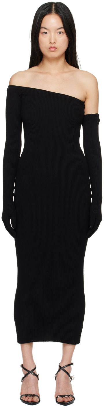 Mekko Jean Paul Gaultier Jean Paul Gaultier Asymmetric Neck Maxi Dress Musta | 24/25-F-RO164-M070-00