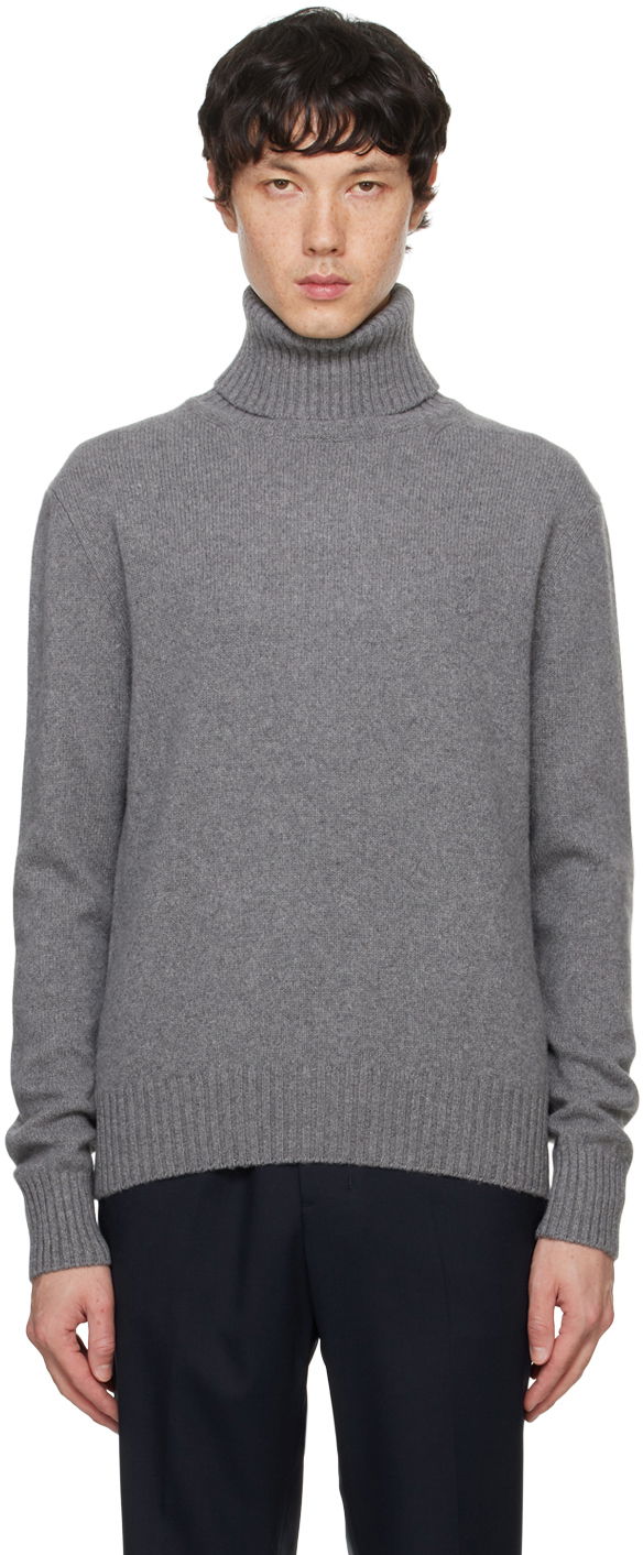 Villapaita AMI Cashmere Turtleneck Harmaa | HKS457.005, 0
