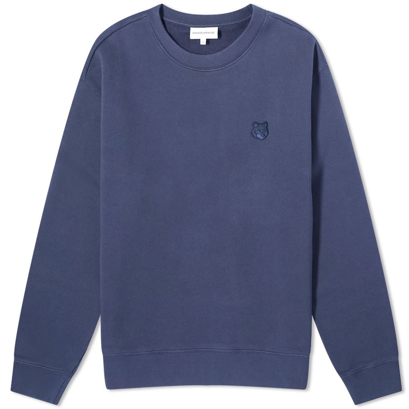 Villapaita MAISON KITSUNÉ Patch Comfort Crew Sweat Tummansininen | MM00316KM0307-P476