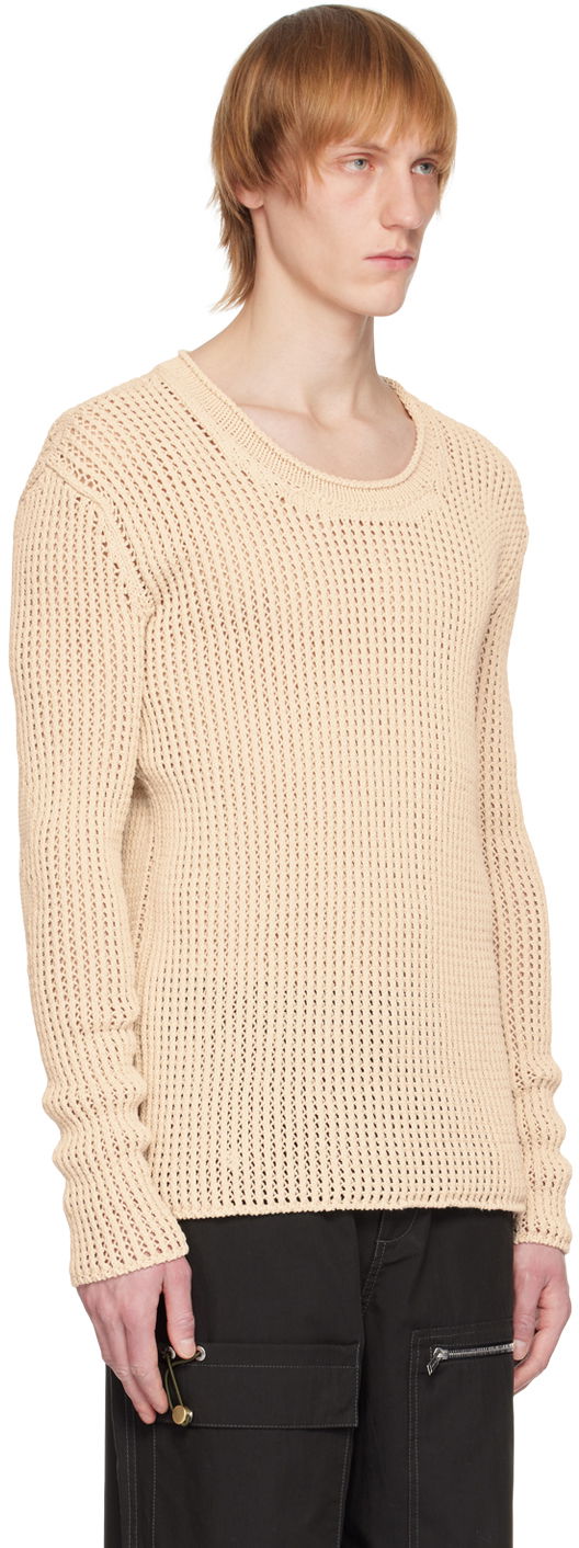 Villapaita Dion Lee Grid Knitted Sweater Beige | C7163R23, 1