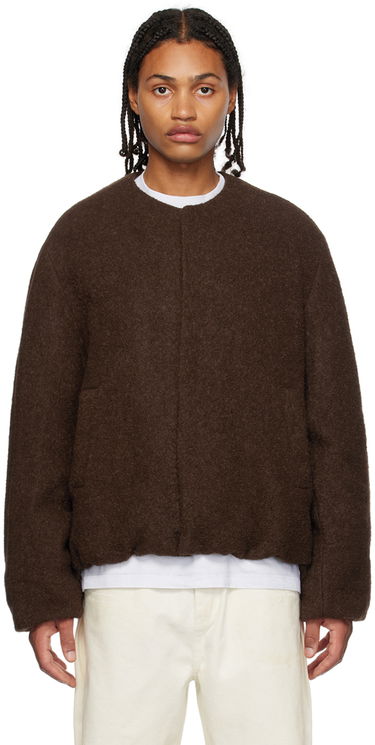 Villapaita We11done We11done Collarless Bomber Jacket Ruskea | WD-JP3-23-142-M-BR, 0