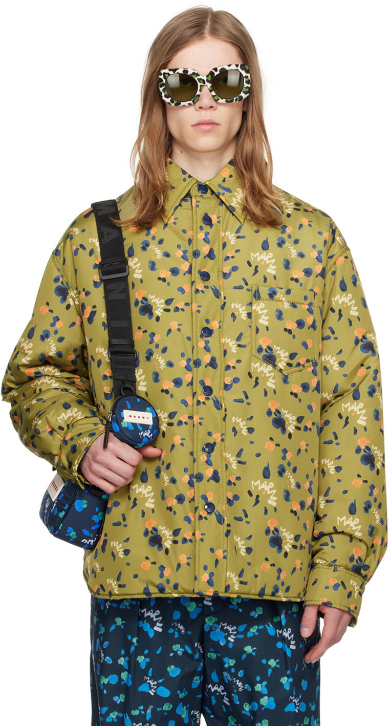 Takki Marni Marni Printed Padded Overshirt Vihreä | JUMU0145W1 UTP753