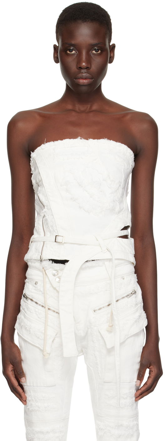Tankkitoppi Ottolinger Ottolinger Belt Denim Tank Top Valkoinen | 1704801