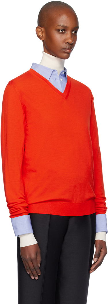 Villapaita The Row The Row Haius V-Neck Sweater Punainen | 8253-Y590, 1