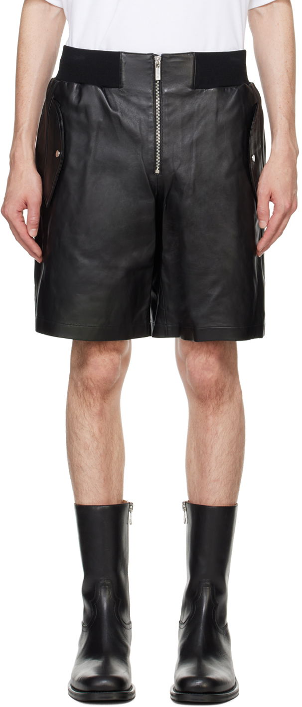 Shortsit Helmut Lang Zip Bomber Leather Shorts Musta | O04HW210