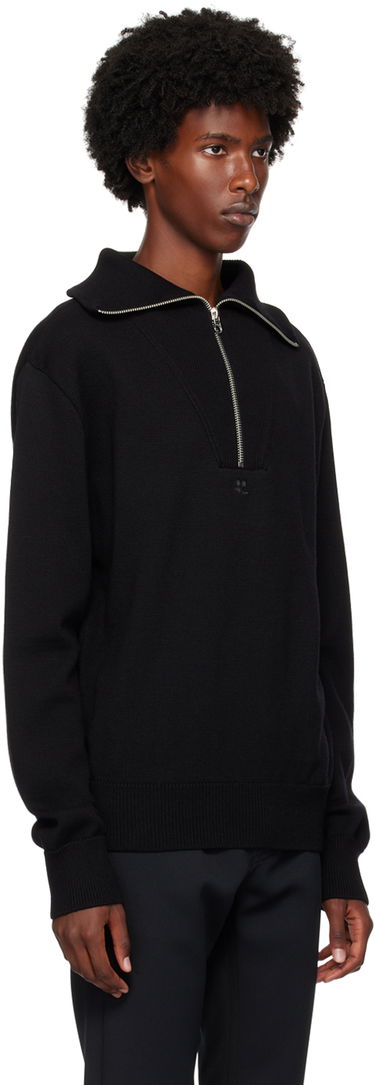 Villapaita Courrèges Wool Quarter-Zip Sweater Ruskea | 324MPU171FI0036, 4