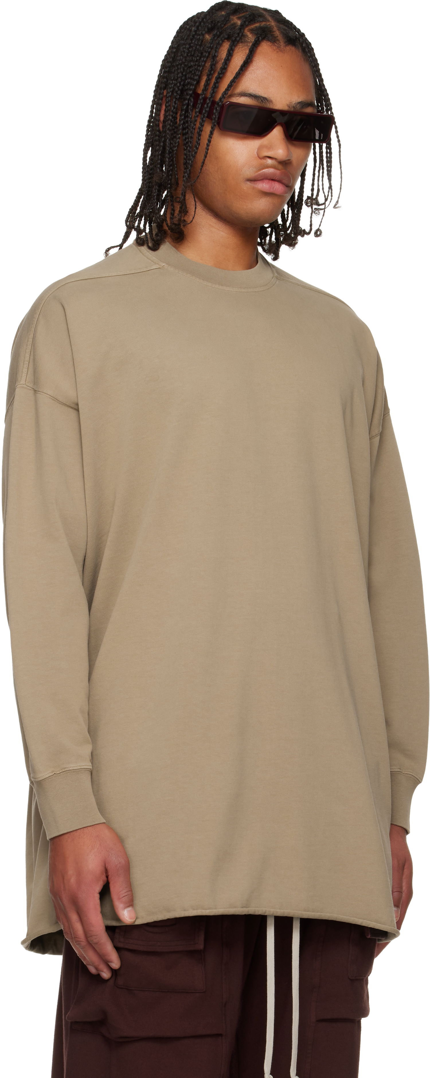 Huppari Rick Owens DRKSHDW Concordians Tommy LS Sweatshirt Beige | DU02E7292 RIGP, 1