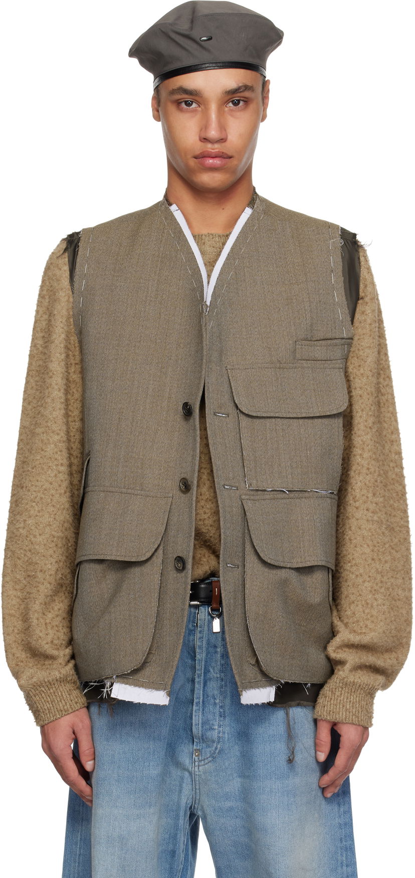 Liivi Maison Margiela Maison Margiela Sleeveless Wool Vest Harmaa | S50FB0109 M35414