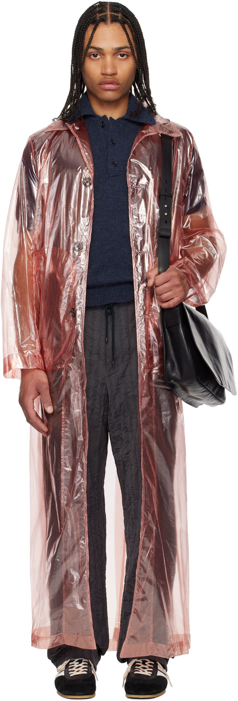Sadetakki Dries Van Noten Dries Van Noten Loose Fit Mac Coat Vaaleanpunainen | 251-020214-1258