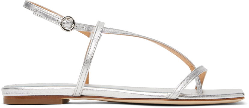 Kengänhoito Aeyde Aeyde Ella Leather Toe-Post Sandals Metallinen | A11-FS-BERS8MFL-0121-920-007