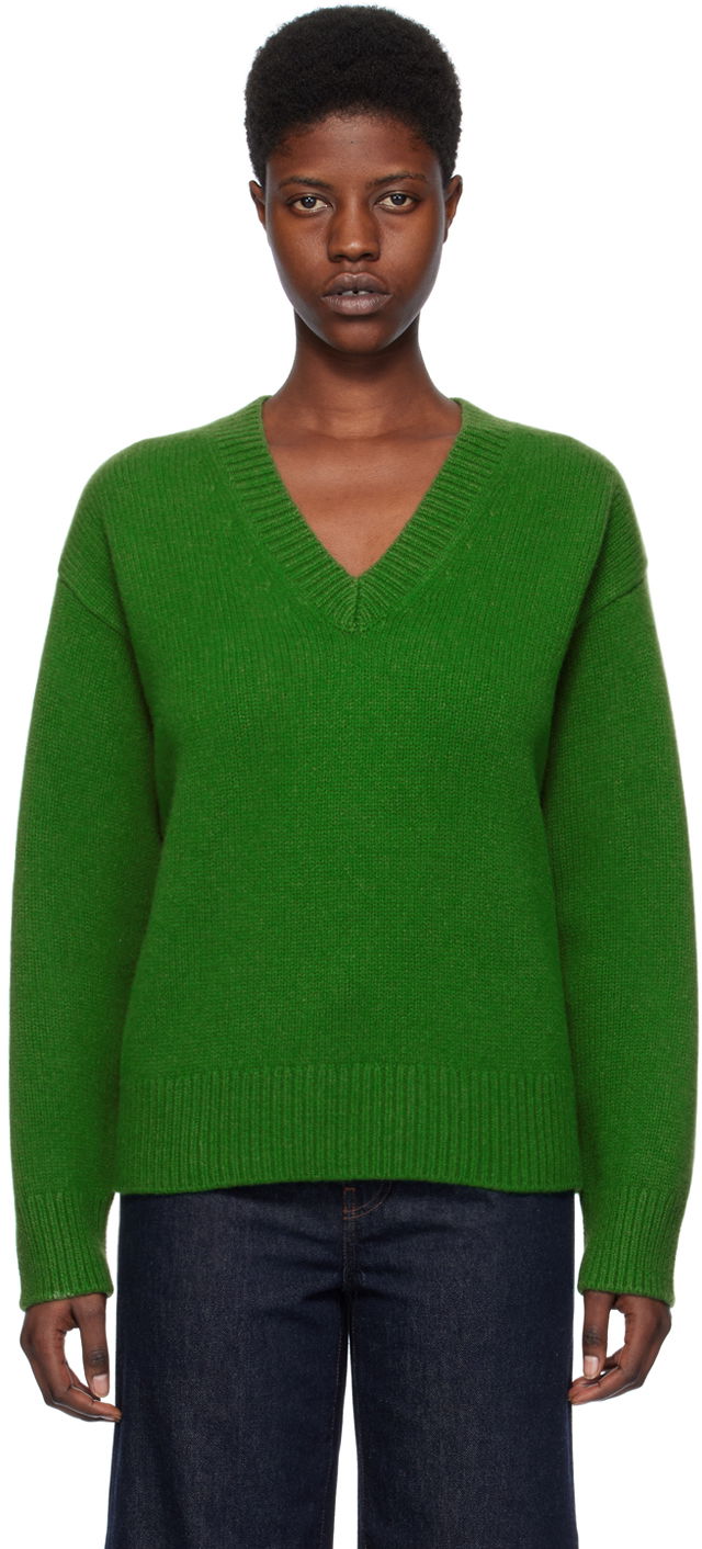 Villapaita TOTEME TOTEME V-Neck Knit Sweater Vihreä | 241-WRT1034-YA0004