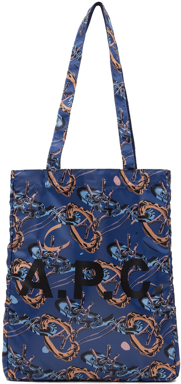 Kangaskassi A.P.C. Brain Dead x Lou Reversible Tote Bag Tummansininen | PSAJG-M61892