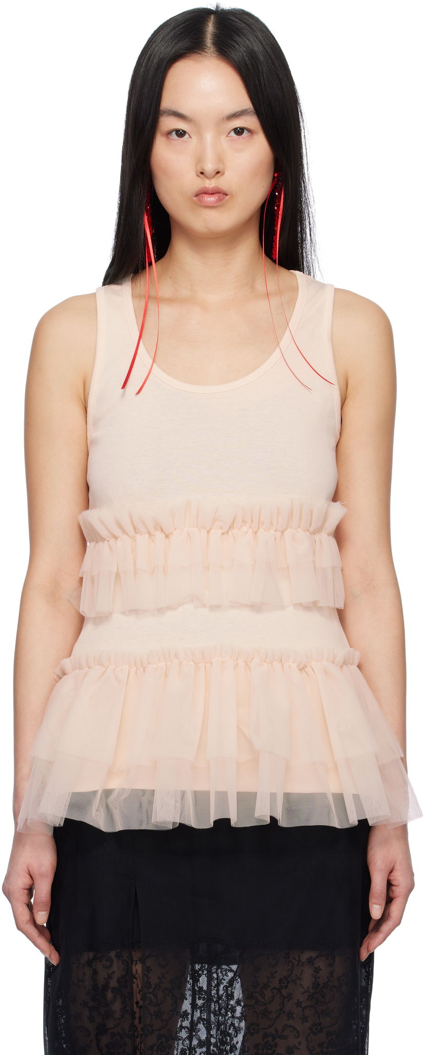 Tankkitoppi Simone Rocha Simone Rocha Tutu Hem Tank Top Vaaleanpunainen | 5352 0553