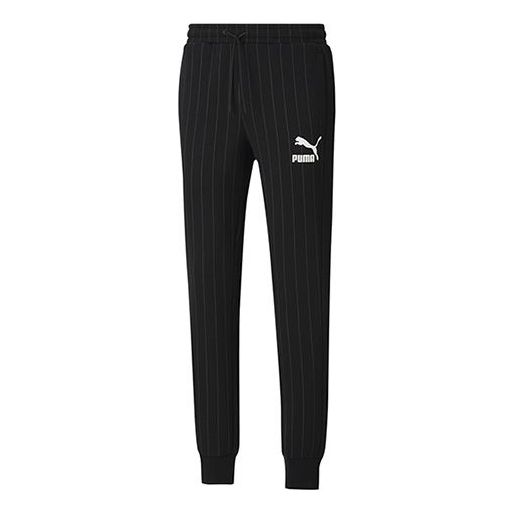 Verryttelyhousut Puma Pinstripe Fleece Lined Pants Musta | 530178-01
