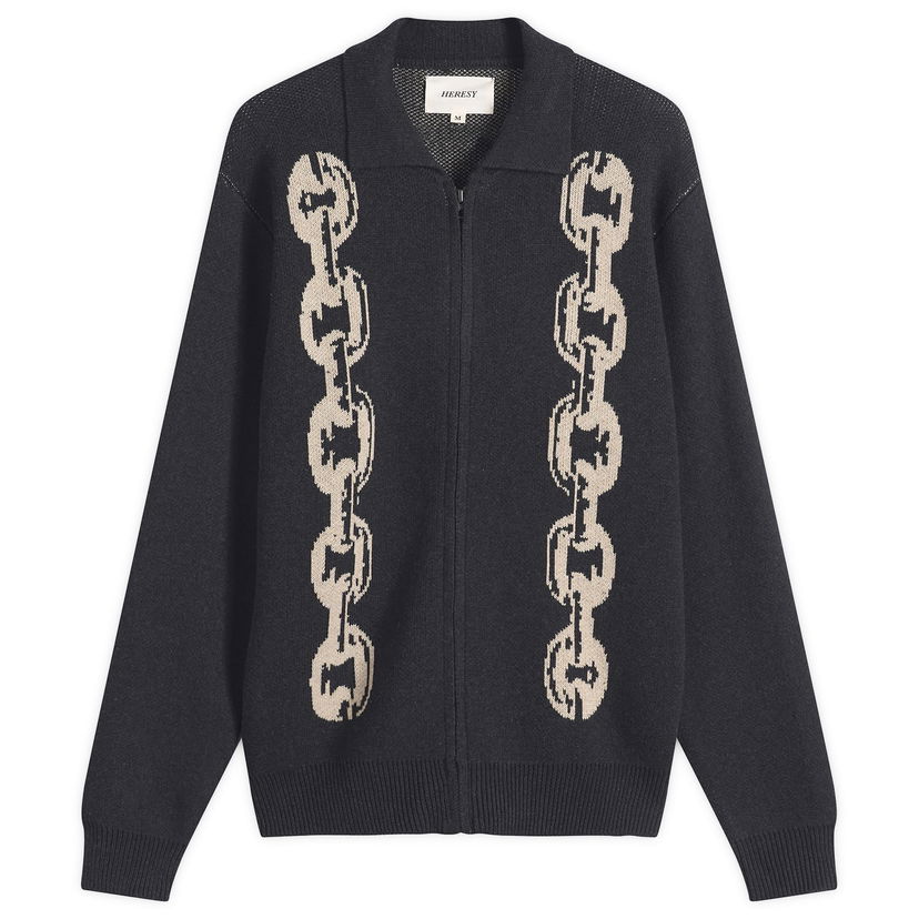 Villapaita Heresy Chain Zip Knit Shirt Musta | HAW25-KW06