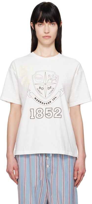 T-paita Bode Bode Crest Reversible T-Shirt Valkoinen | MRS25CS059, 0