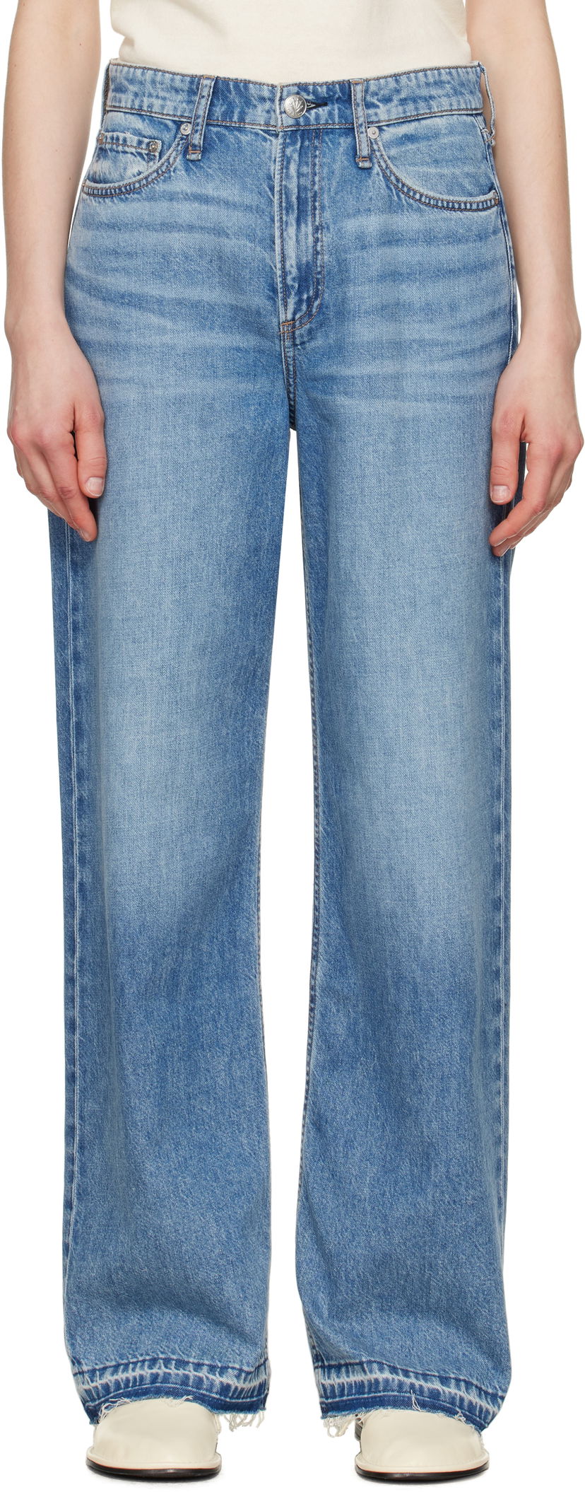 Jeans rag & bone Rag & Bone Featherweight Logan Wide-Leg Jeans Sininen | WDD24H2935FWOR