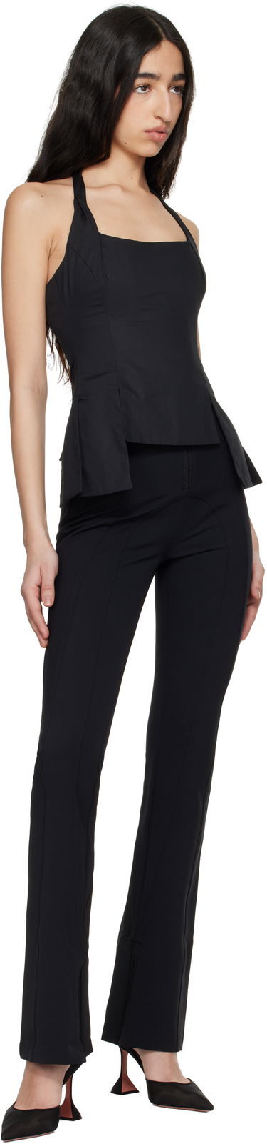Housut GUIZIO Guizio Aurora Hook-Front Flare Trousers Musta | F23207W015, 3