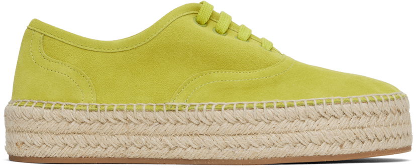 Korvakorut JW Anderson JW Anderson Suede Lace-Front Platform Espadrilles Vihreä | SE0032-LA0240