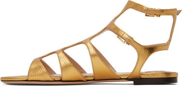 Kengänhoito Tom Ford TOM FORD Laminated Lizard Print Sandals Metallinen | W3630-LCL232G, 2