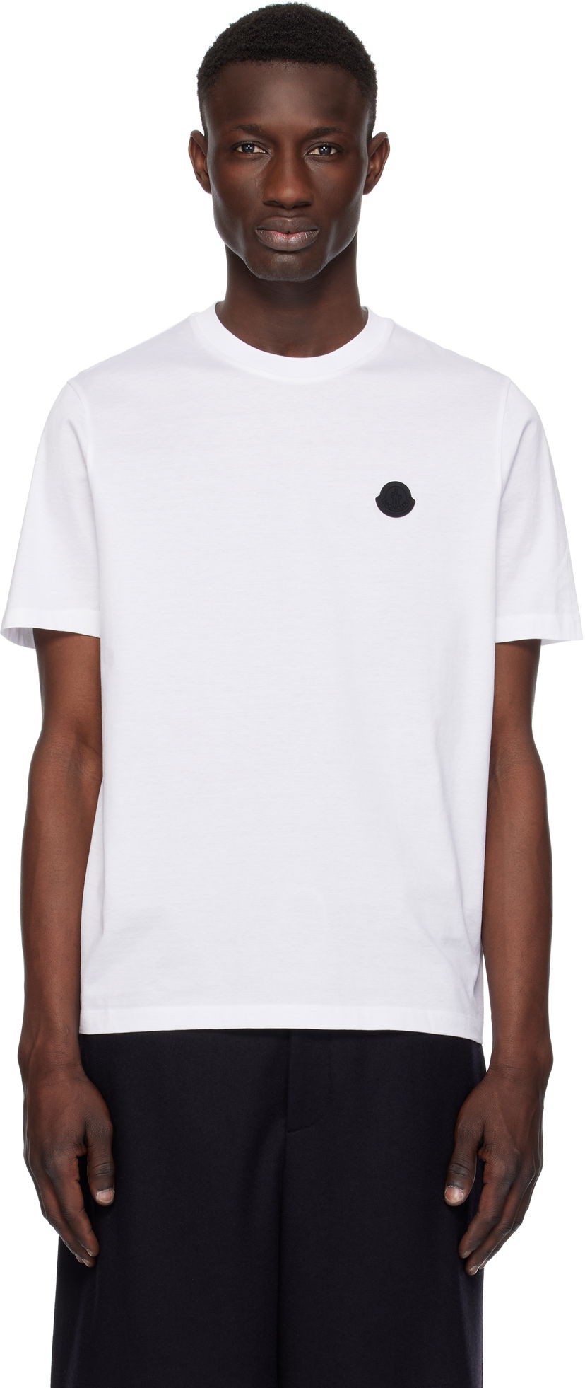 T-paita Moncler Moncler Cotton T-Shirt with Logo Valkoinen | K10918C000738390Y