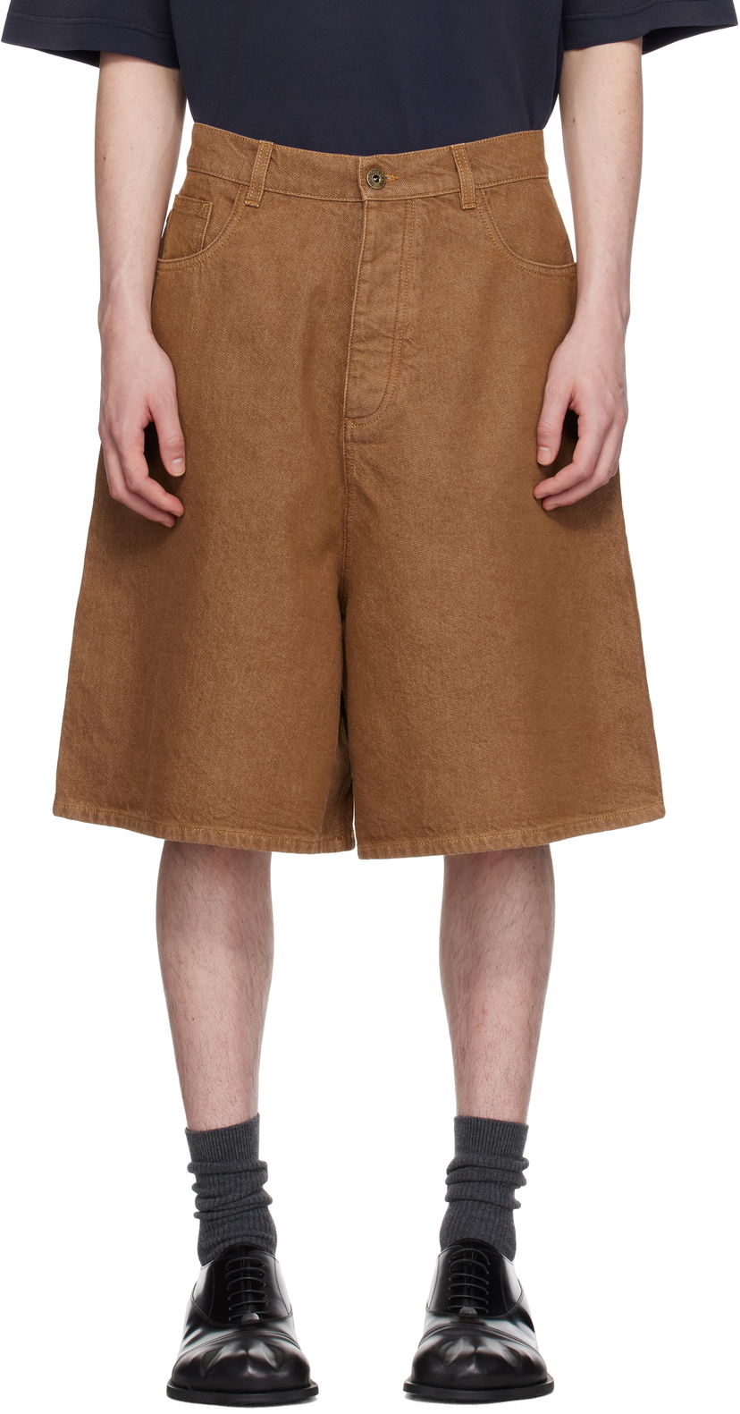 Shortsit JW Anderson JW Anderson Aged Denim Shorts Ruskea | DT0114-PG1756
