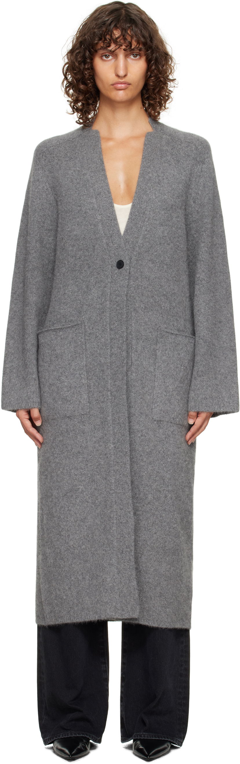 Villapaita Loulou de Saison Loulou de Saison Smet Yak Blend Maxi Cardigan Harmaa | SMET