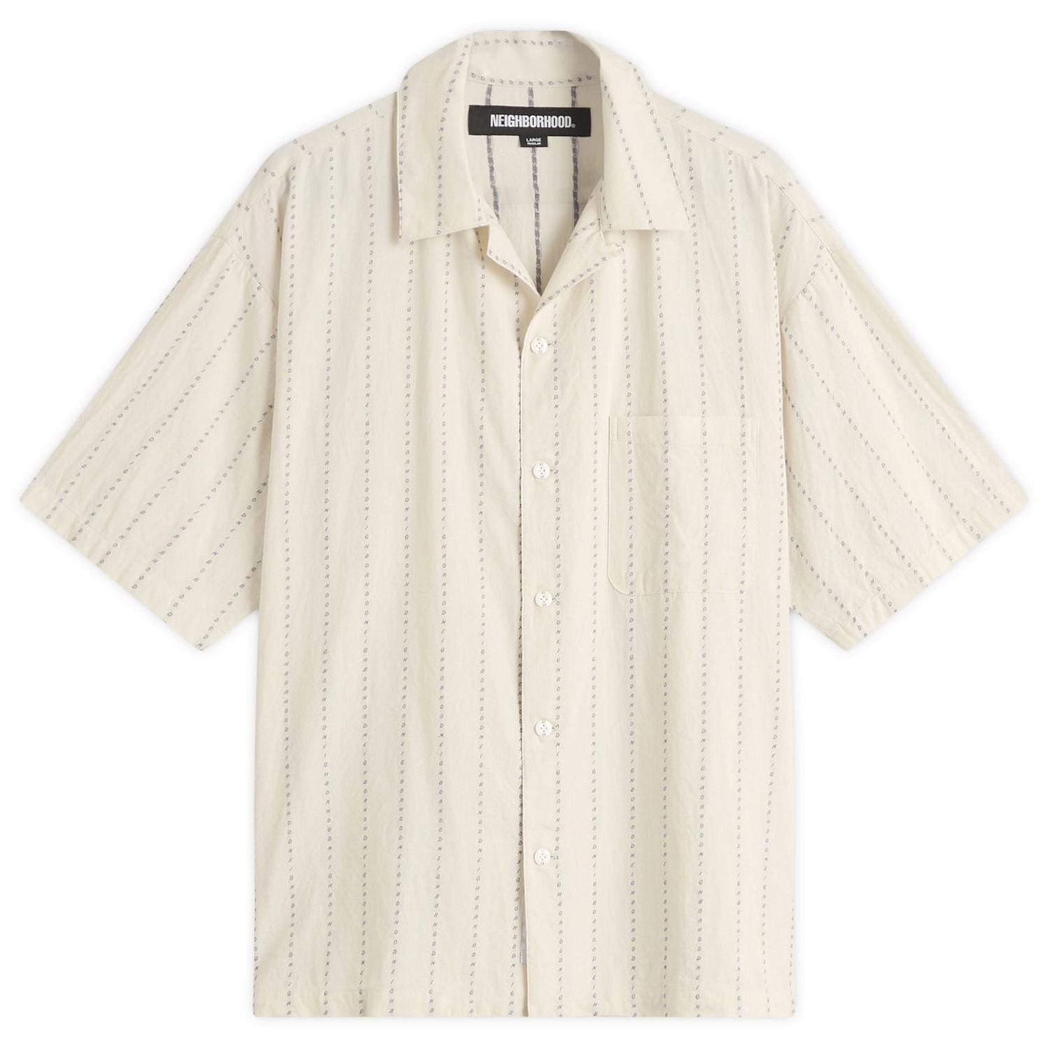 Paita Neighborhood Dobby Stripe Hawaiian Shirt, Size Large Beige | 251TSNH-SHM08-IVO, 0