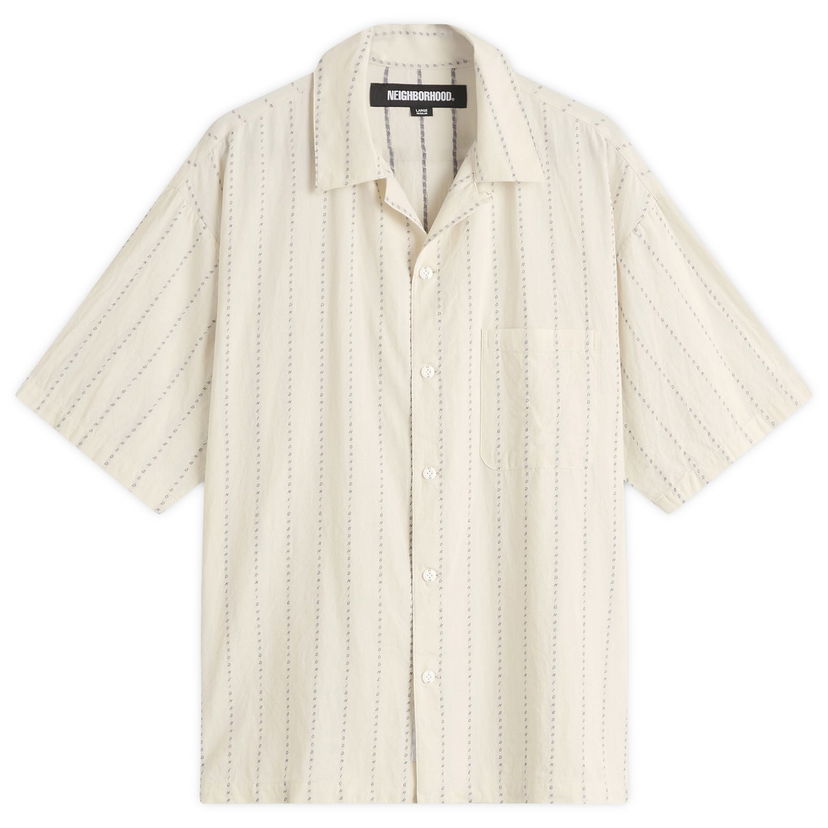 Paita Neighborhood Dobby Stripe Hawaiian Shirt, Size Large Beige | 251TSNH-SHM08-IVO