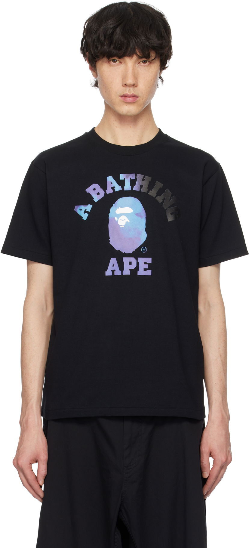 T-paita BAPE Tie Dye College Graphic T-Shirt Musta | 001TEK801032M