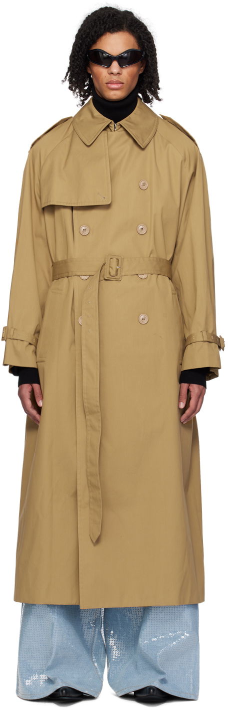 Takit VETEMENTS Oversized Trench Coat Beige | UE64CO800C