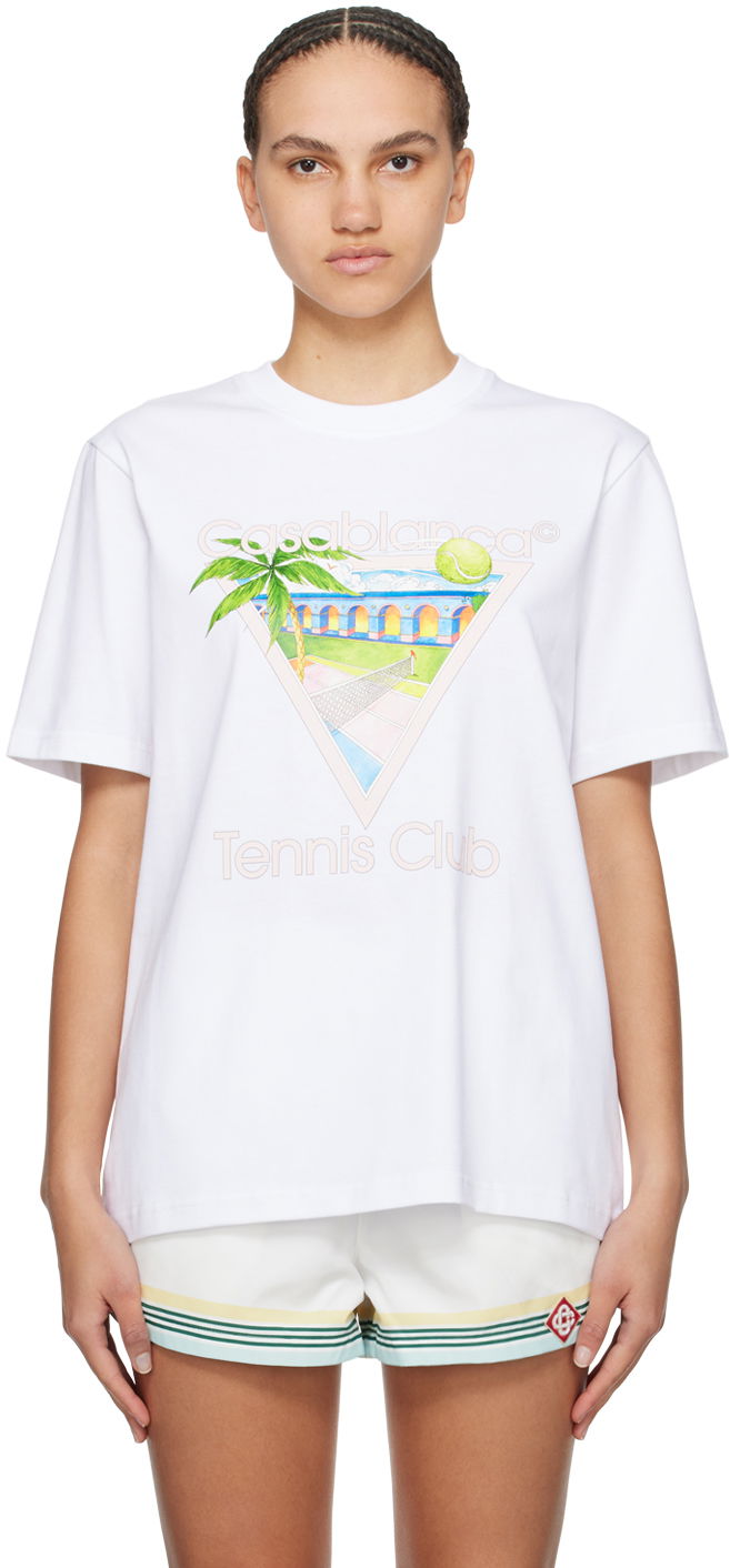 T-paita Casablanca Tennis Club Icon T-Shirt Valkoinen | U-MPS24-JTS-001-01