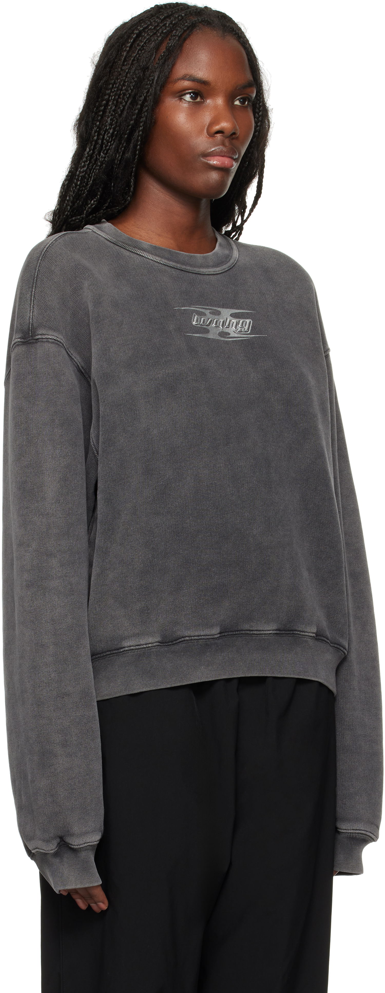 Huppari Alexander Wang Embossed Logo Sweatshirt Harmaa | 4CC4241513, 1