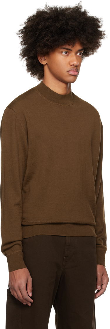Villapaita LEMAIRE Mock Neck Sweater Ruskea | TO1321 LK087, 3