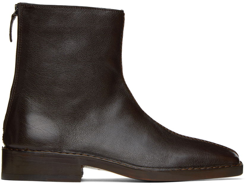 Vaatteet LEMAIRE LEMAIRE Piped Zipped Boots Ruskea | FO0060 LL0043