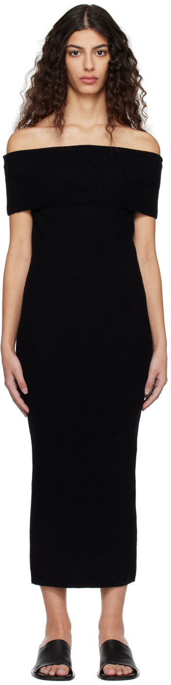 Mekko TOTEME Off-Shoulder Midi Dress Musta | 231-6010-325