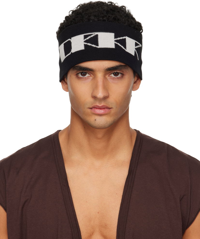 Hattu Rick Owens Rick Owens DRKSHDW Concordians Cotton Headband Musta | DA02E7480 KP6