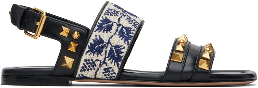 Vaatteet Valentino Valentino Garavani County Grape Embroidery Sandals Musta | 6W2S0LP2CQL