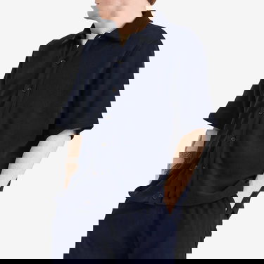 Paita Universal Works Universal Works Checkerboard Button Through Polo Shirt, Large Tummansininen | 32415-BRN, 2