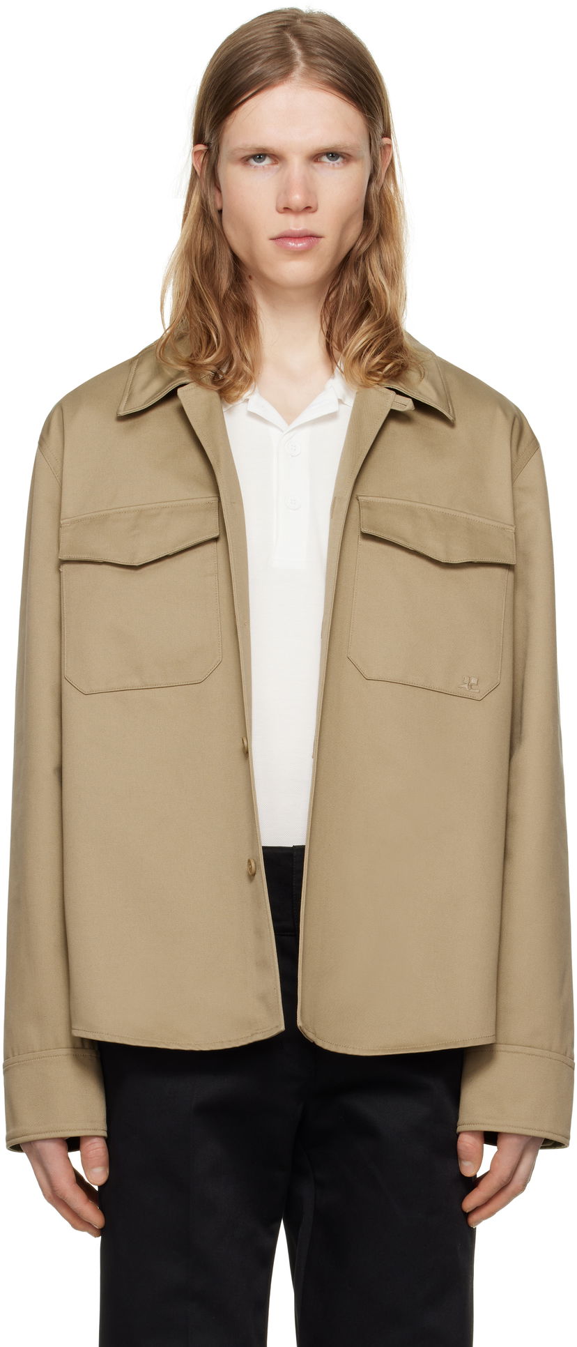 Takki Courrèges Courrèges Utility Overshirt Beige | 125CCH083PL0178