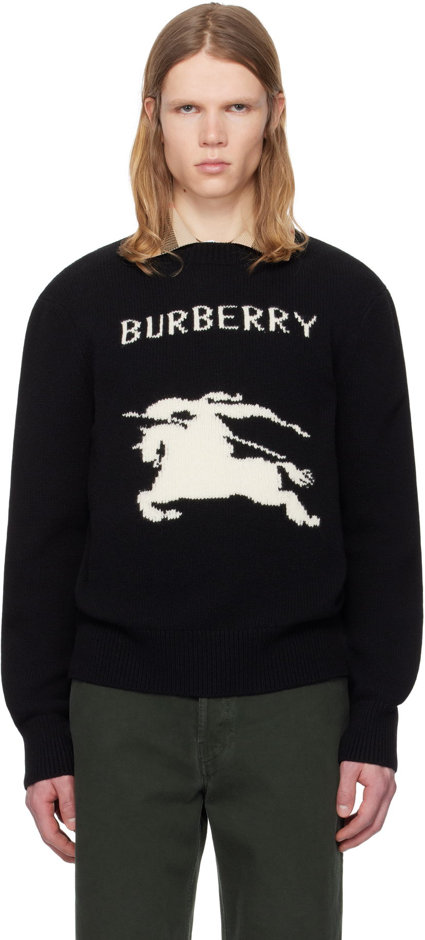 Villapaita Burberry Burberry EKD Wool Cashmere Knit Sweater Musta | 8101952