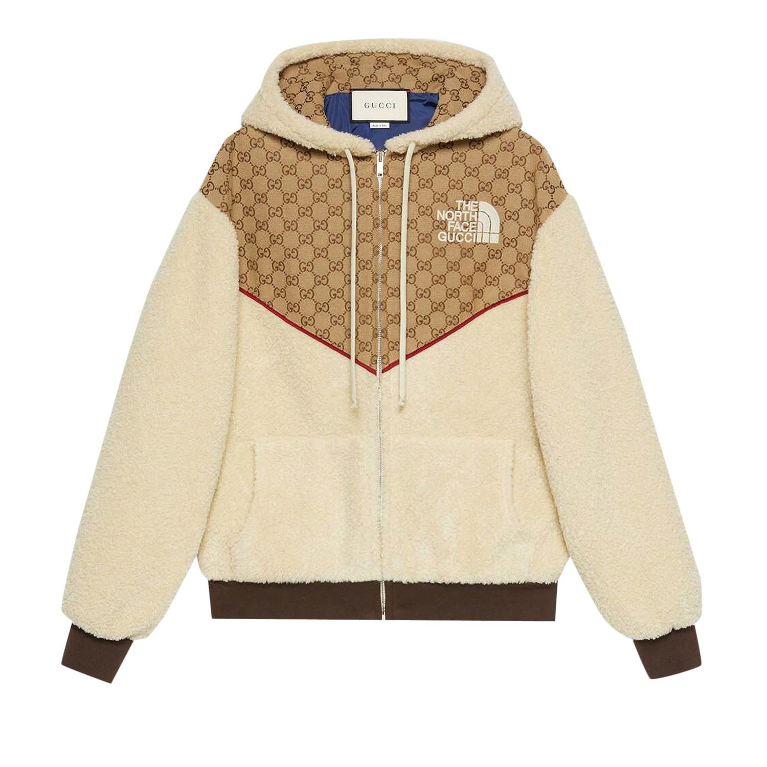 Huppari Gucci The North Face x GG Canvas Shearling Jacket Beige | 644582 XJC3T 2102, 1