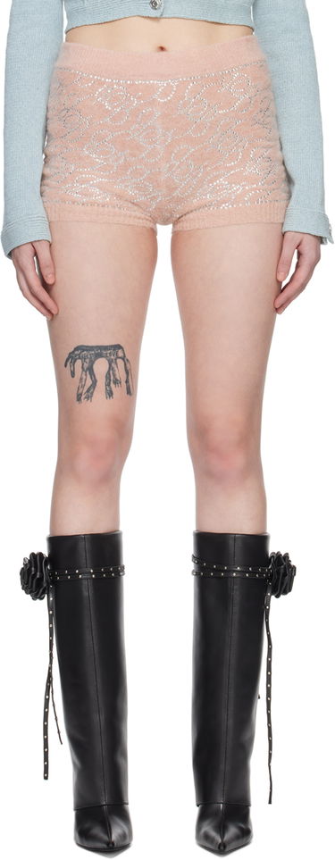 Shortsit Blumarine Blumarine Monogram Knit Shorts Vaaleanpunainen | P422P124A, 0